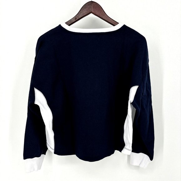 J. Crew Blue University Terry Crop Boxy Sweatshirt style BF363 size Small NWT‎ - Picture 8 of 8